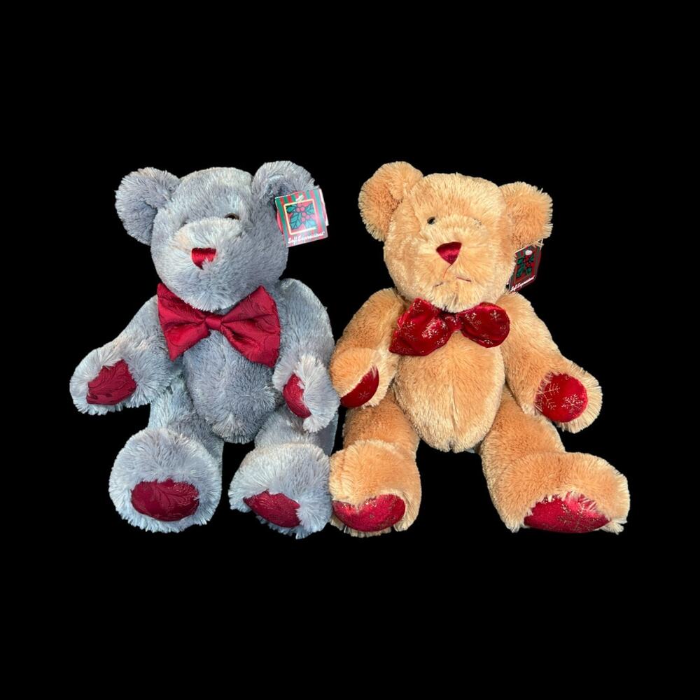 2x 17” dan dee Collector’s Choice Plush bear Toy Christmas Vintage children